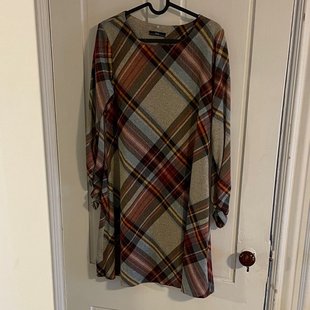 Plaid Long Sleeve Dress